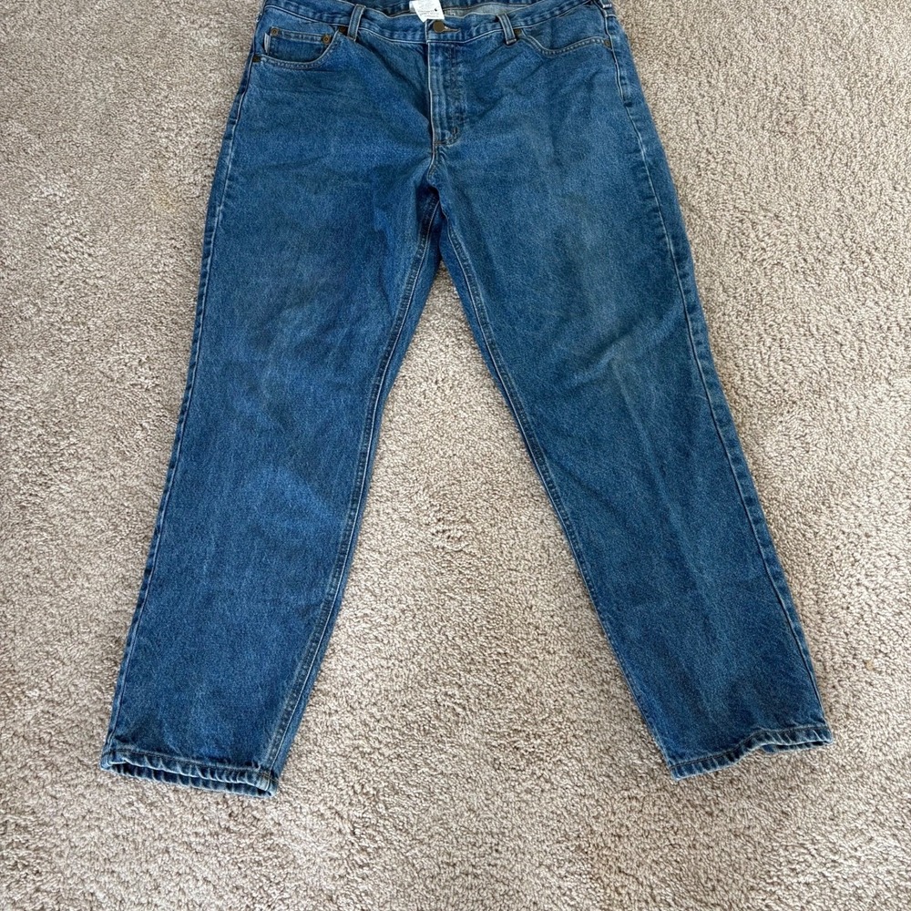 Carhartt Mens Traditional Fit Blue Denim Jeans40x30 100% Cotton Durable Workwear